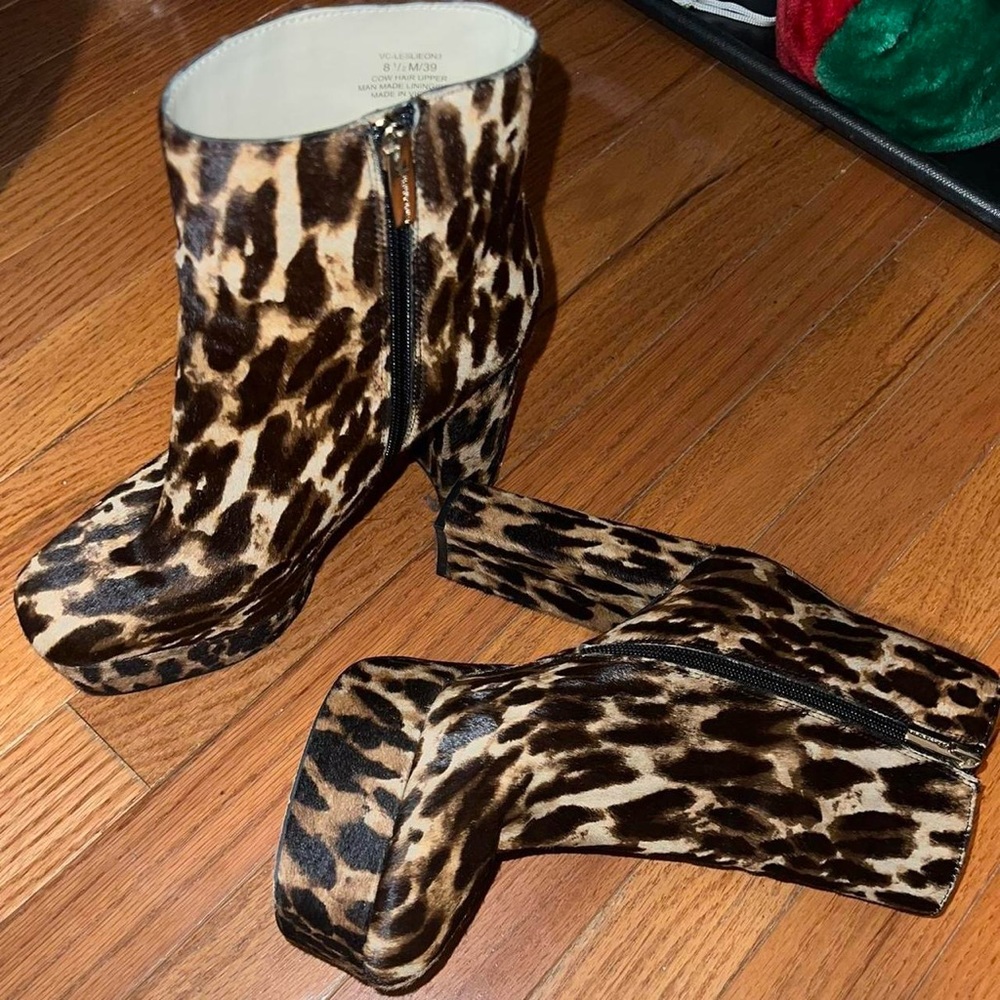 Vince Camuto Cheetah Print Platform Boots - image 1